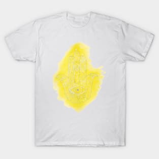 Yellow Watercolor Hamsa Hand T-Shirt
